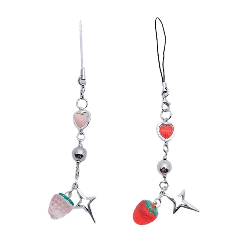 

Strawberry Hanging Pendant Sweet Phone Strap Y2K Bag Decoration Portable Hanging Lanyard Gift for Girls Women 264E