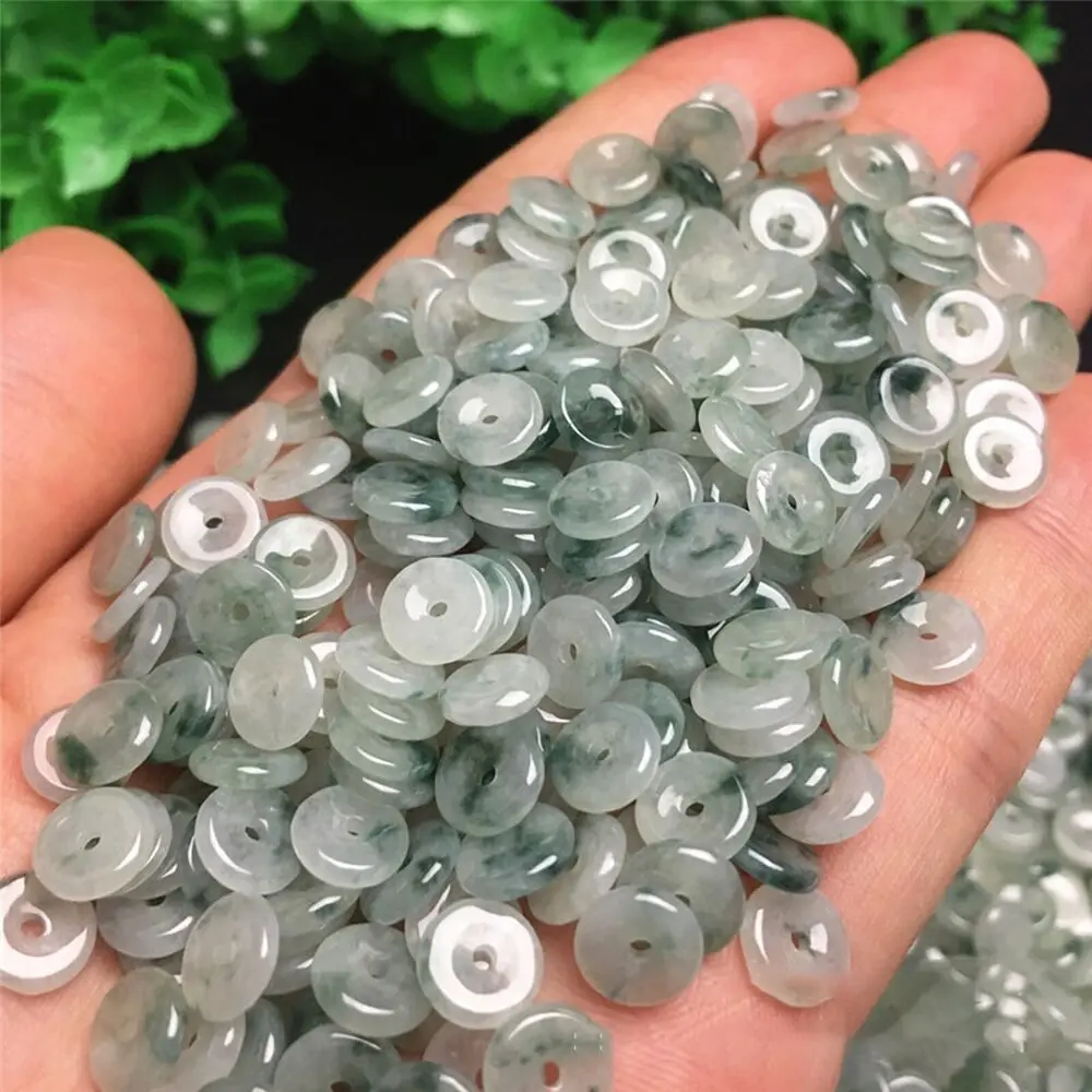 

50PCS Natural Grade A Jade Jadeite Bead Lucky DIY Woven Circle Loose Pendant