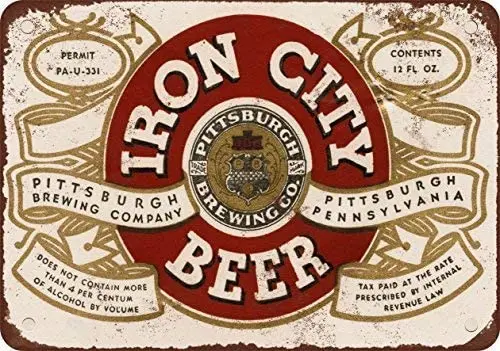 

1933 Pittsburgh Iron City Beer Poster Funny Art Decor Vintage Aluminum Retro Metal Tin Sign Painting Decorative Signs