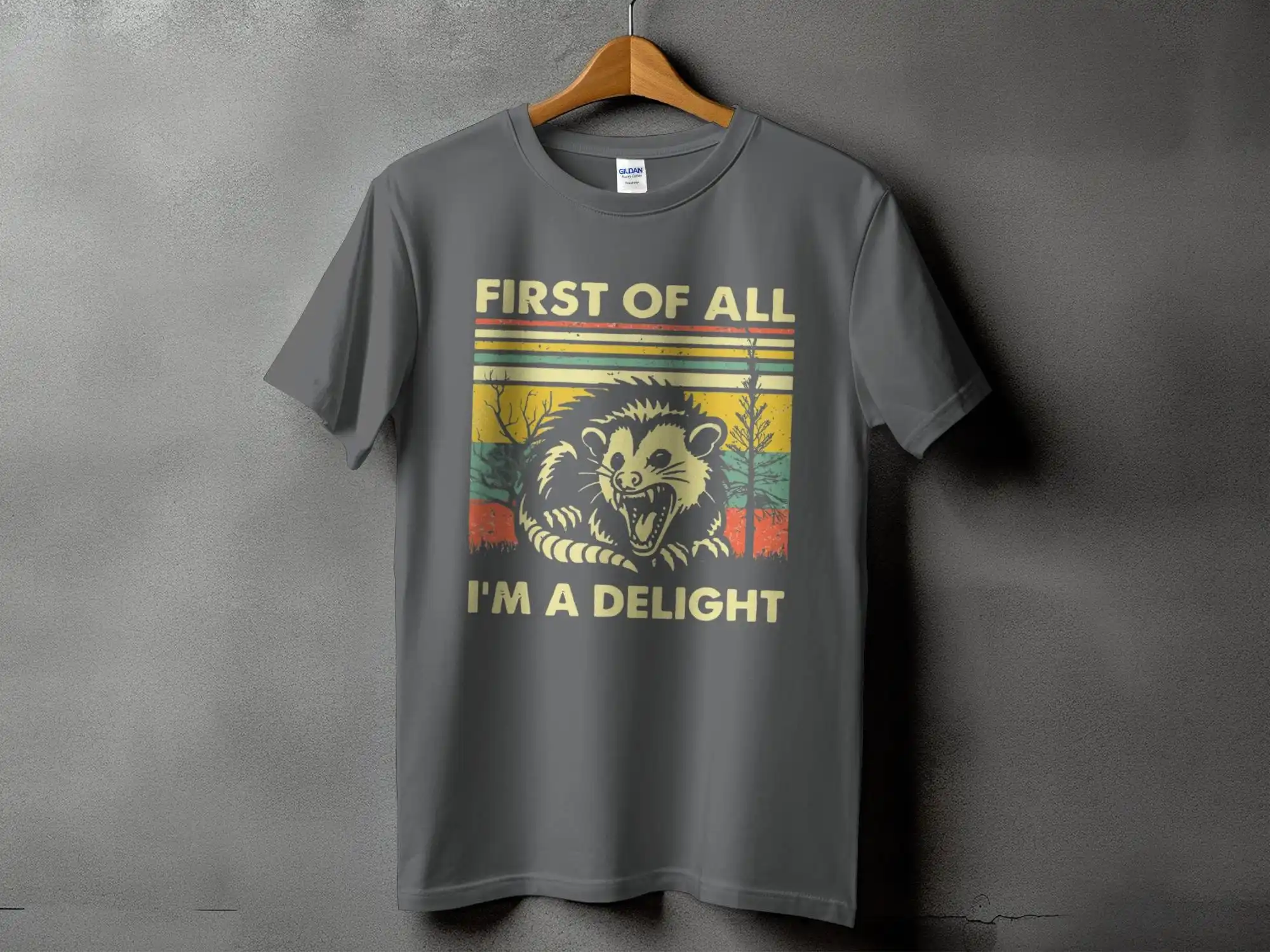 Футболки First Of All I'm A Delight Comfort Colors Funny Opos Shirt Possum Lover Angry