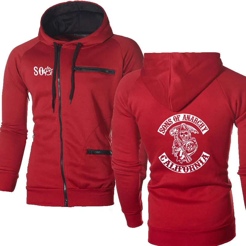 

2022 Hoodies Men SOA Sons of anarchy the child Sweatshirt SAMCRO Streetwear Zipper Jacket Men Fleece Sportswear Male Hoody