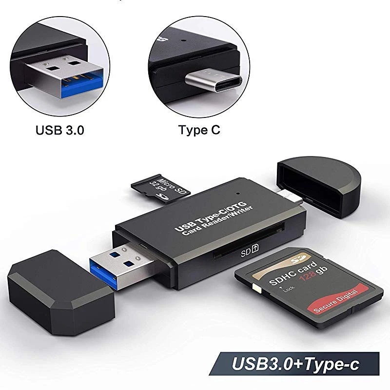 3 в 1 USB 3.0 Тип C OTG адаптер 0 донгл USB-микро фото кардридер SD/TF для ноутбука компьютера