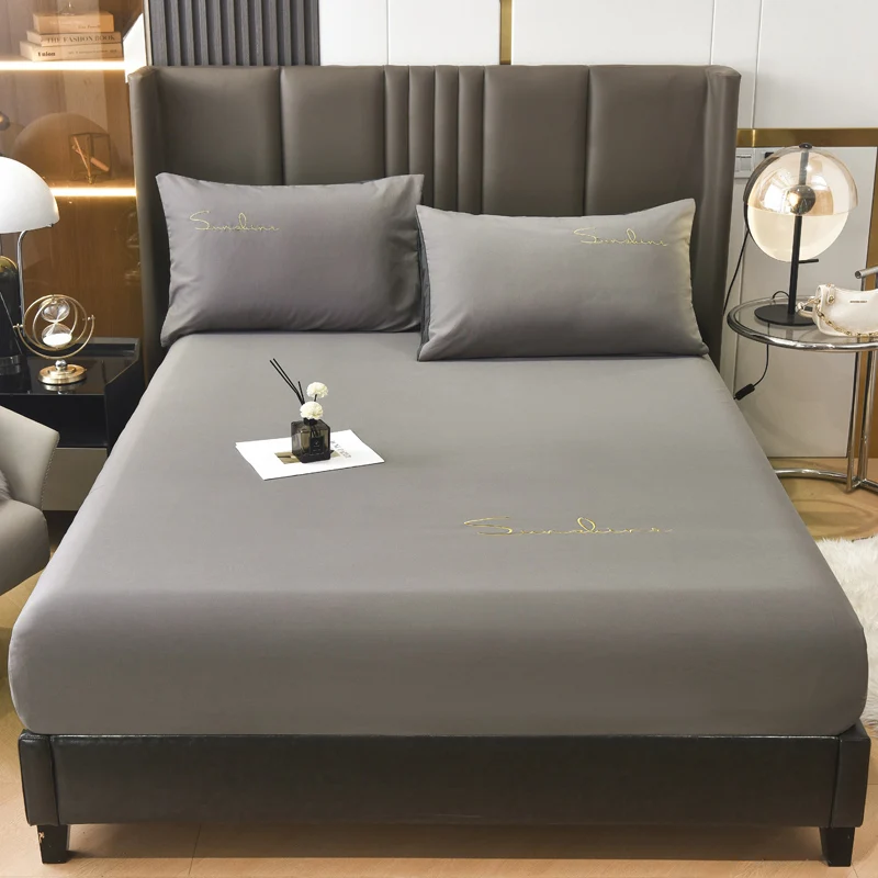 

Hoiime однотонный одинарный двойной чехол на матрас, мягкое эластичное покрывало, защитный коврик, наматрасник, простыня на полный/двуспальны...