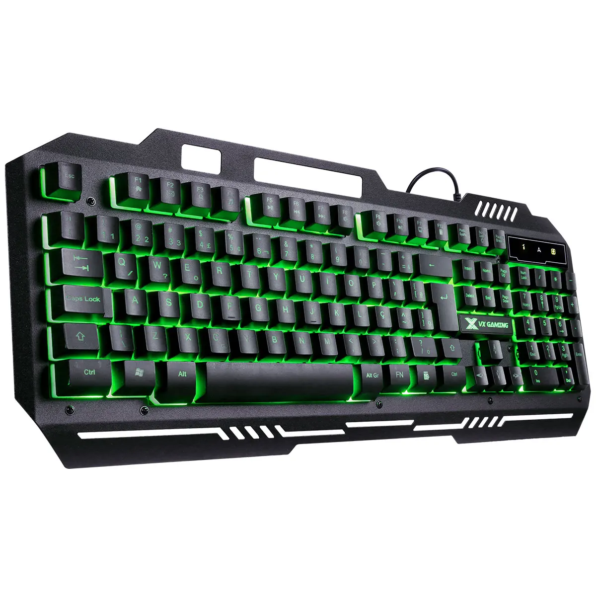 

KEYBOARD GAMER SHIELD ABNT2 MULTIMIDIA LED GREEN 1.8 METERS USB TOP IN METAL SENSCAO MECANICA - GT604