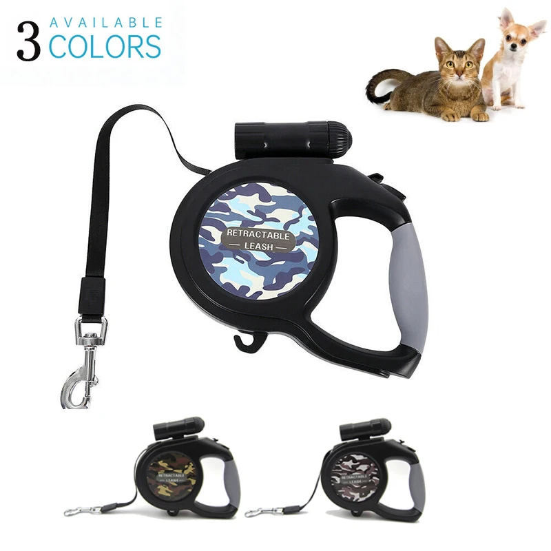 

5m 8m Durable Automatic Retractable Dog Leash Led Flashlight Pet Leash Puppy Medium And Large Dog With Garbage Bag Para Perros