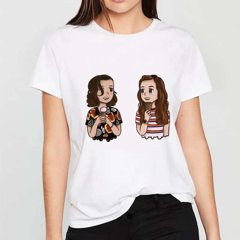 

Hot Sale Stranger Things Season 3 Eleven T Shirt Women Top Tee Shirts funny 80s 90s Graphic Harajuku Dustin Female T-shirt