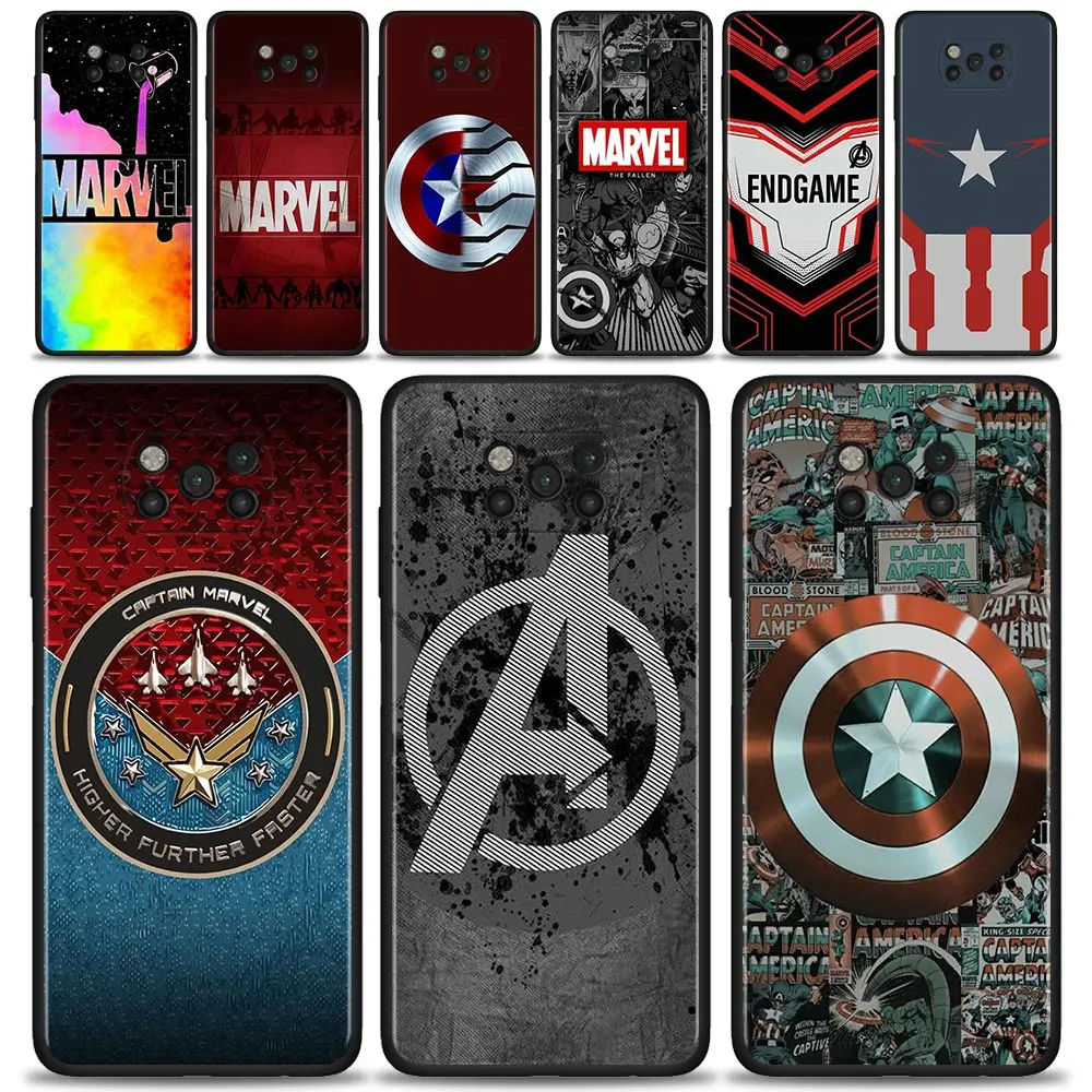 

For Xiaomi Poco X3 NFC X3NFC F3 GT M3 M4 Pro Caso for Mi 12 11T 10T Pro Lite 9T Note 10Lite Cover Marvel Logo Avengers