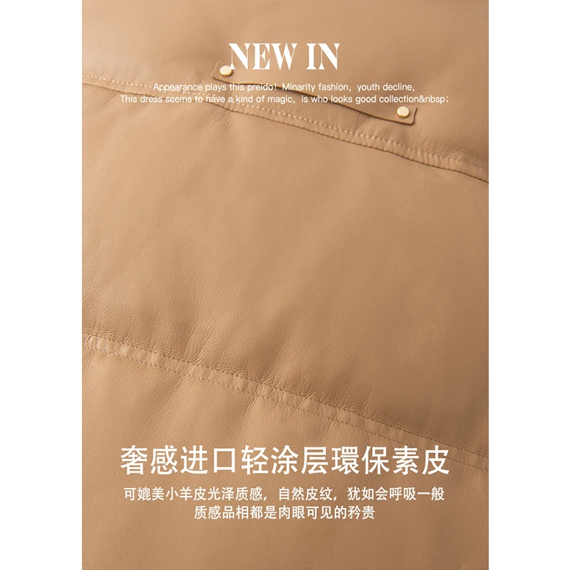 High Quality 85%  White Goose Down  Winter Jacket Vest Women  High Street  Covered Button  Wide-waisted  Pockets