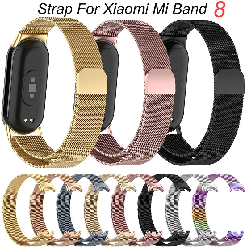 Cinturino Per Xiaomi Mi Band 8 Smartwatch Cinturino Di Ricambio Bracciale Magnetico In Metallo Per Accessori Mi Band 8 Nfc