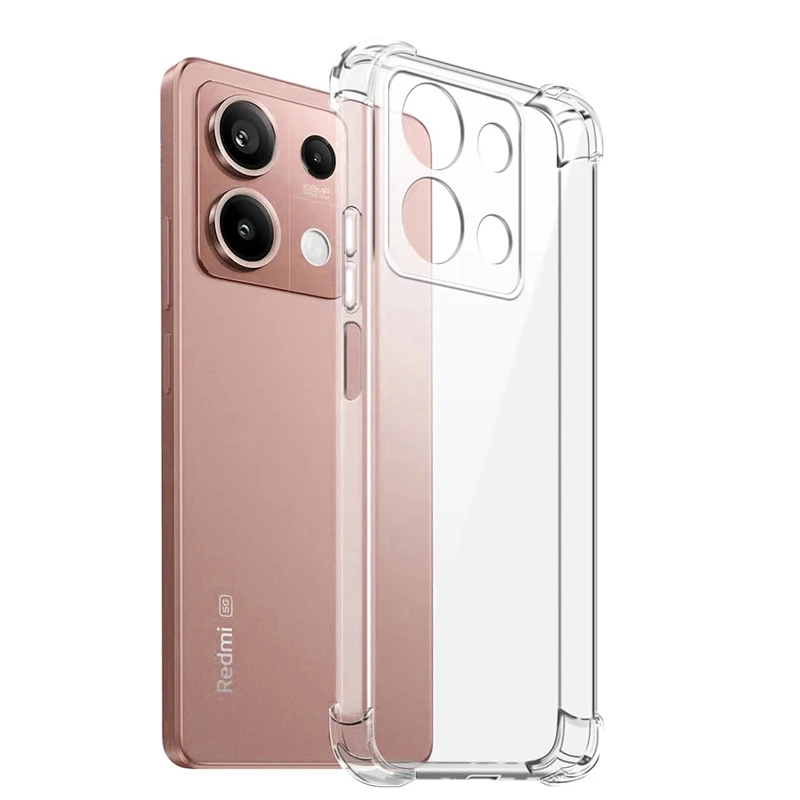 Ударопрочный силиконовый прозрачный чехол для Xiaomi Redmi 13C 12C Note 13 12 12S 12T Pro Plus + 4G 5G