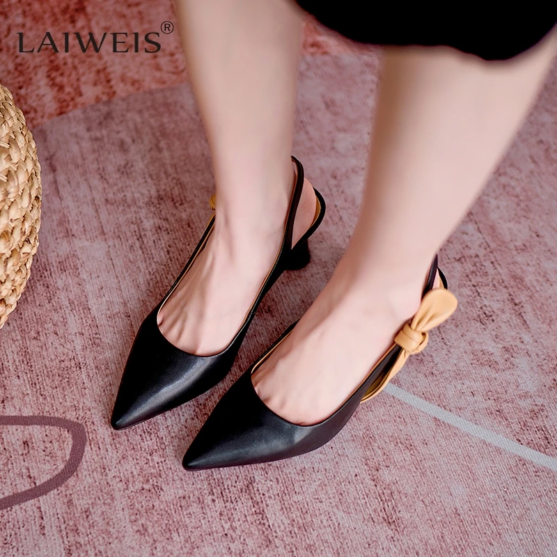 Сандалии Женские однотонные заостренный носок высокий каблук-шпилька простые и