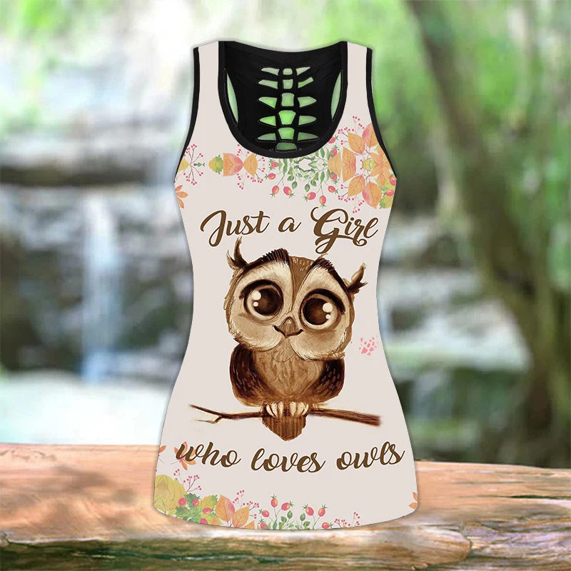 

Women Fashion Who Love Owls 3D Print Tank Tops Women Vests Workout Shirt Soft Summer Sport Yoga Sleeveless Vest