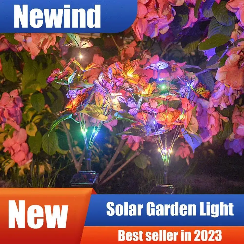 

2X Butterflies Lawn Light IP65 Waterproof Solar Street Lamp Lighting Ornaments Exquisite Reusable Wedding Holiday Decoration