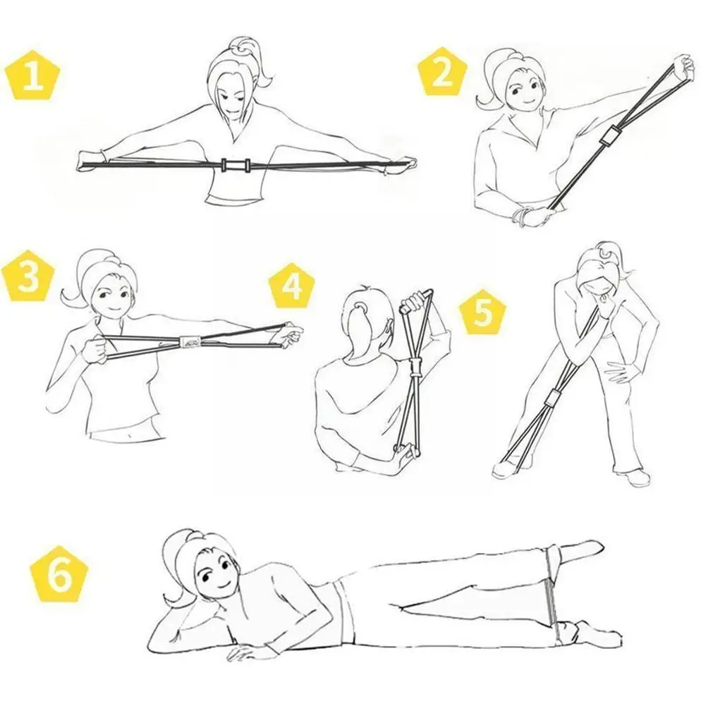 8-Word Type Exercise Rubber Resistance Band Resistance Bands With Home Exercises Bands Exercise Bodybuilding Handles At Y4O2