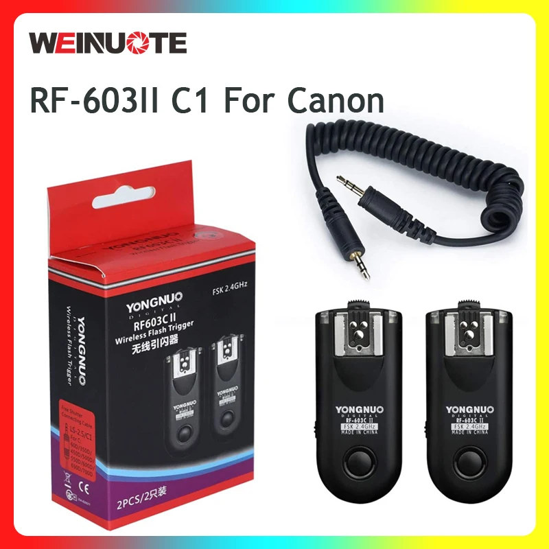 Фото YONGNUO RF-603 II C1 Радио беспроводной удаленный триггер вспышки для Canon EOS R8 R7 R6 850D 800D 760D 750D 200DII 77D 1300D 80D 70D 90D №1