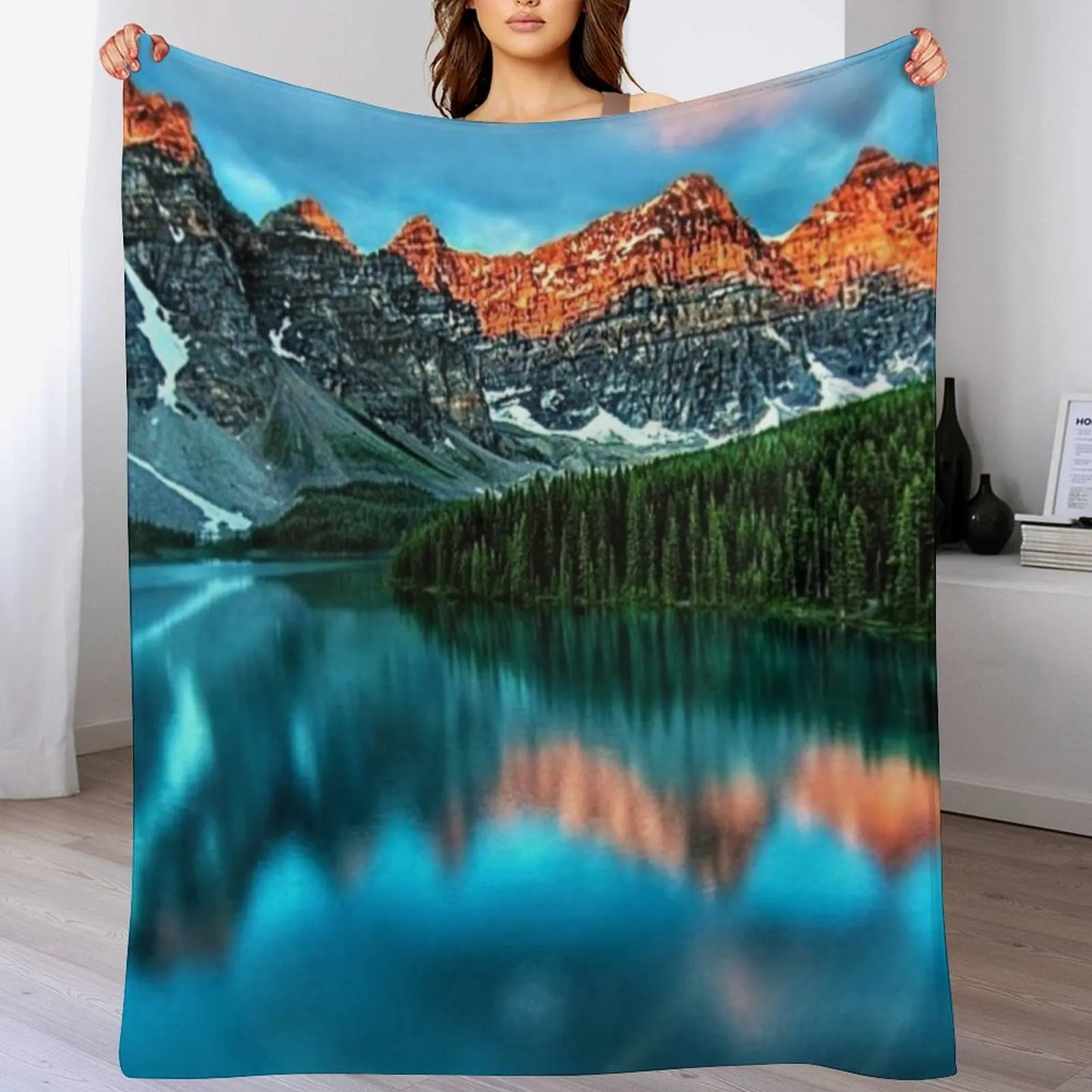 Озеро Луиза - Альберта Канада Пейзаж Плед одеяла и пледы Волосы для дивана Одеяла