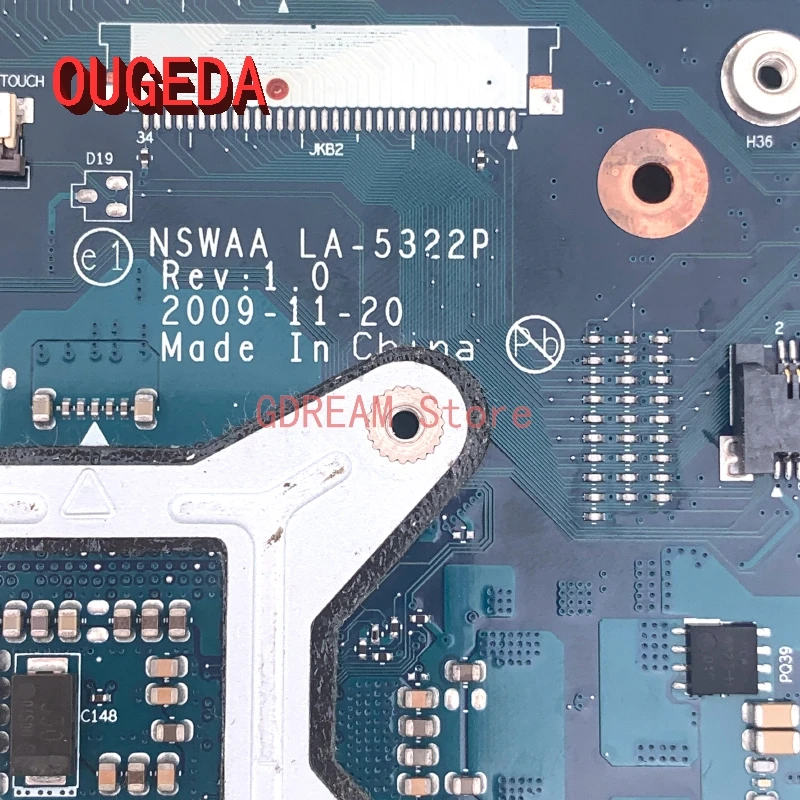 OUGEDA для ноутбука Toshiba Satellite L500 L505 K000092520 NSWAA LA-5322P материнская плата ноутбука 15,6-дюймовая DDR3 HD4500 бесплатный процессор полностью протестирован.