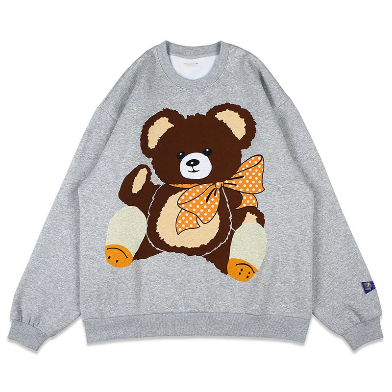 

KAPITAL KR2002LC24 20SS Teddy Bear Smiling Face Pullover Round Neck Sweater