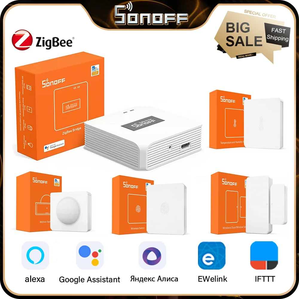 

Sonoff Zigbee 3.0 Bridge Switch / Temperature Humidity Sensor/Motion Sensor /Wireless Door Window Sensor Automation Module