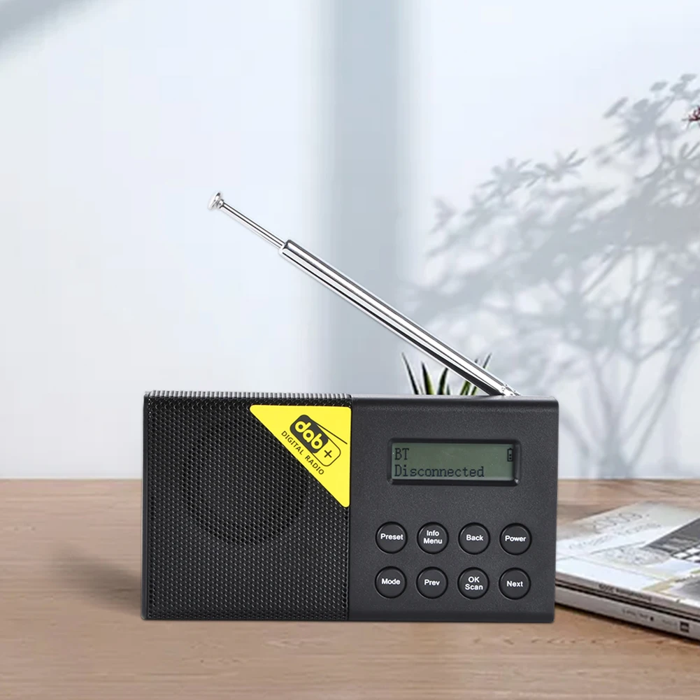 

Portable Mini FM Radio Digital Display FM Receiver FM Player DAB Alarm Clock Radio Player with Telescopic Antenna
