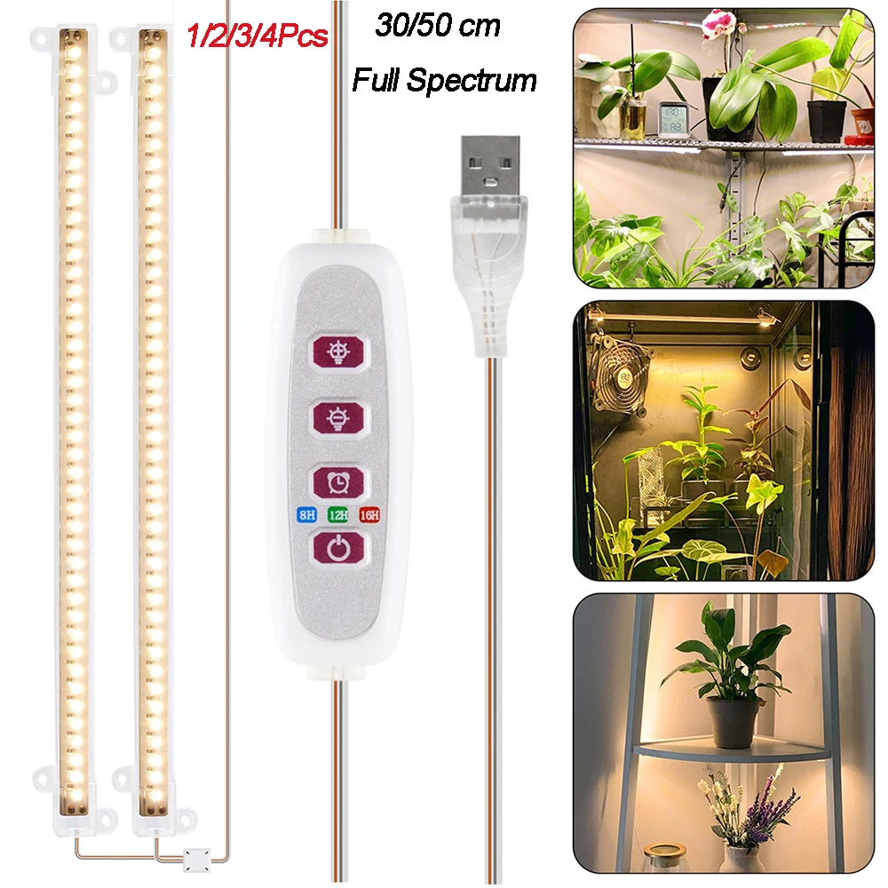 Strips Full Spectrum Sunlight Led Bars For Plants Phyto Lamp 42-288 Leds Phytolamp With Timer Dimmable