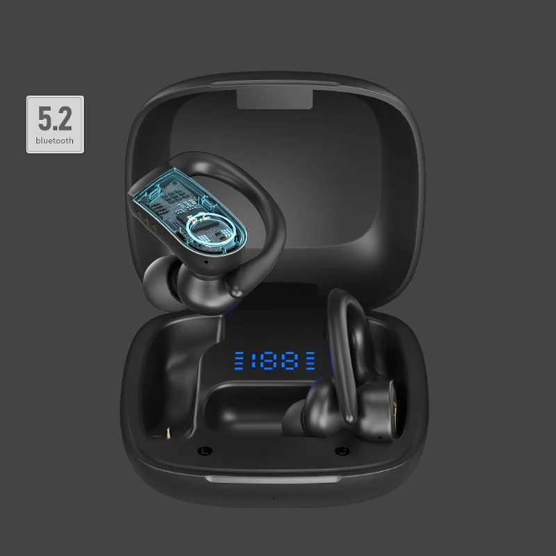 

TWS Sports Bluetooth Earphones with Mics Bluetooth 5.2 Wireless Headphones HiFi Stereo Wireless Earbuds Headsets with Microphone
