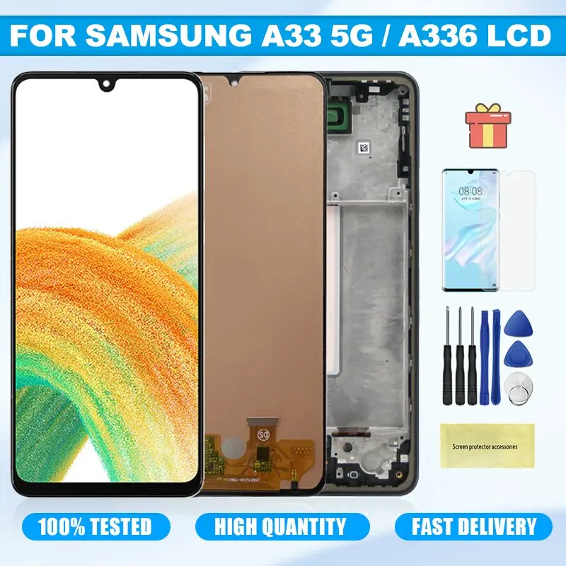 100% протестированный сенсорный ЖК-дисплей 6,4 дюйма для Samsung Galaxy A33