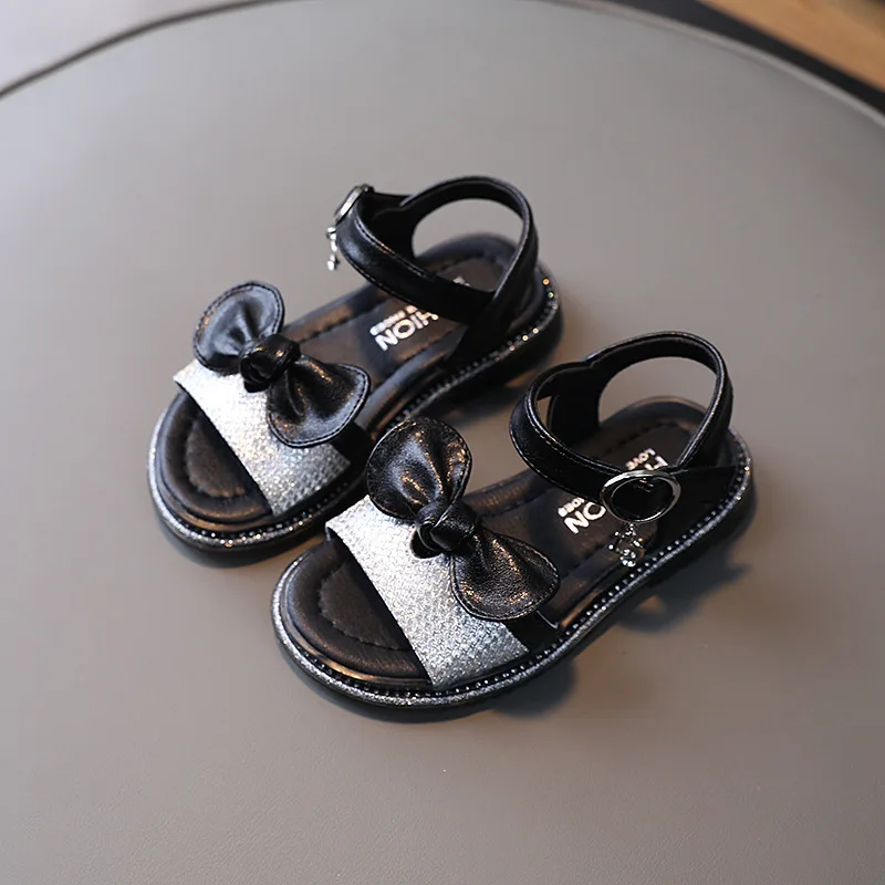 

2022 детские летние пляжные сандалии для девочек, модные детские сандалии принцессы со стразами на плоской подошве для маленьких девочек, раз...