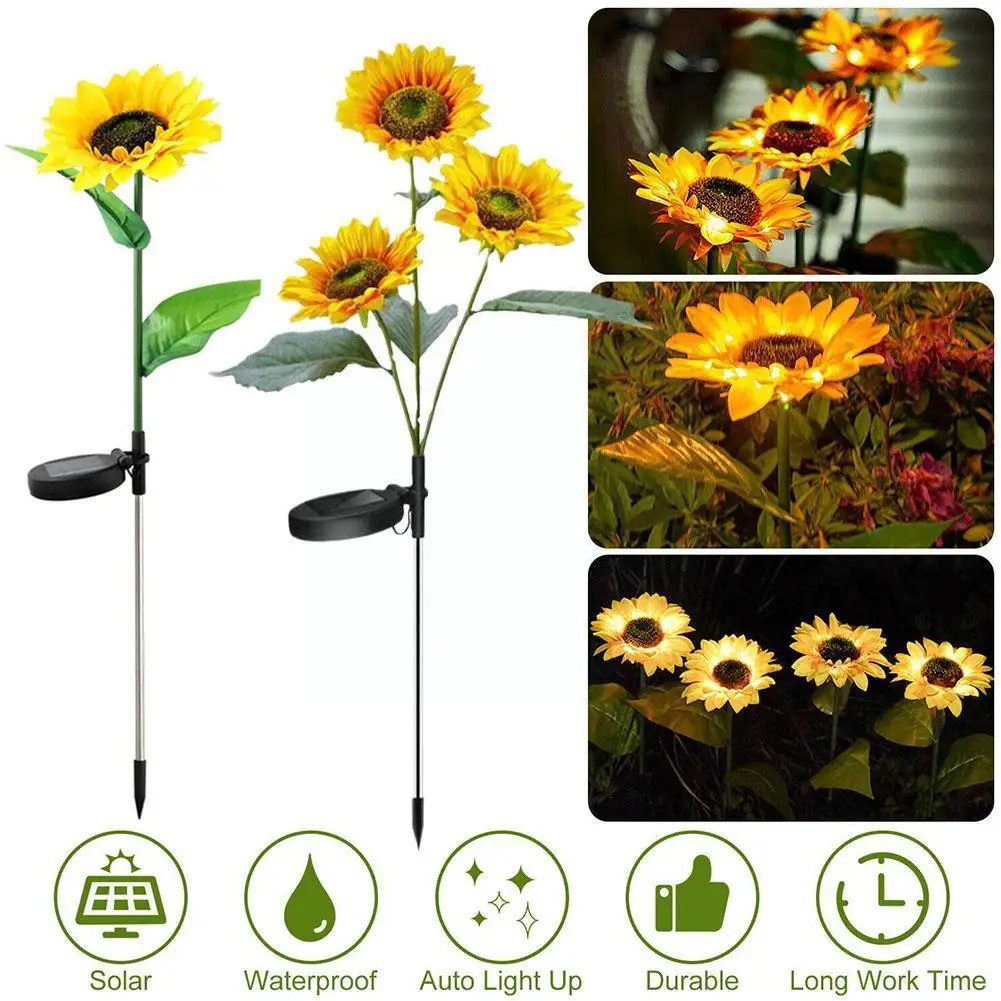 

Sunflower Decorative Pathway Landscape Lights Waterproof Lamp Sunflower Lawn Garden Solar LED Solar Lamp Street Home Decora U1S0