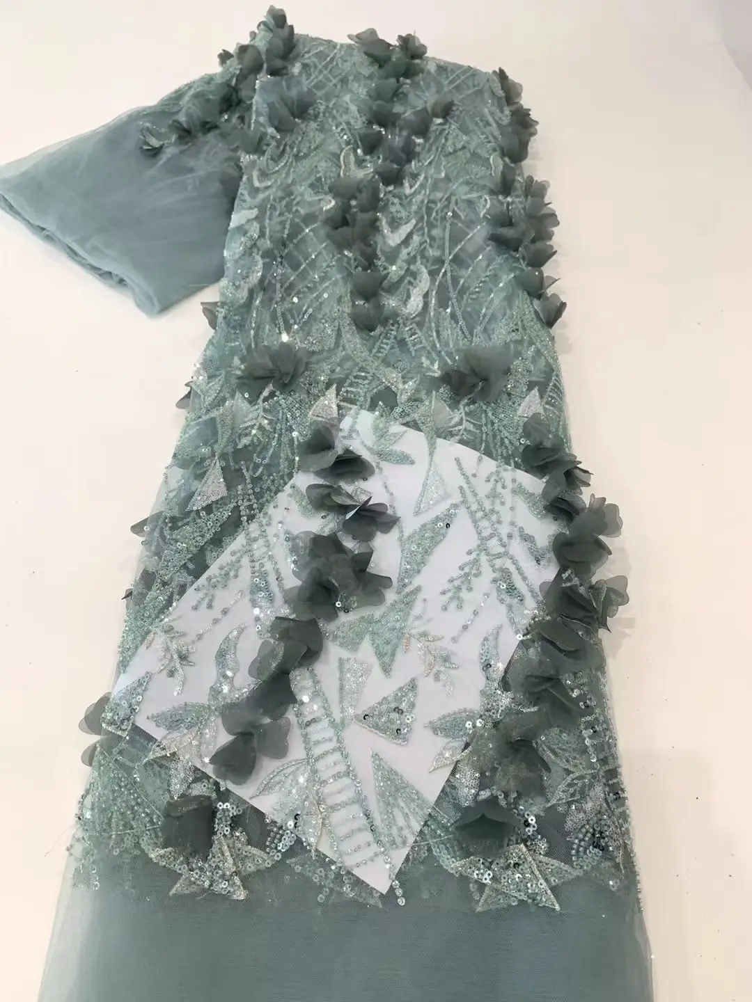 Африканская кружевная ткань с 3d цветами высококачественные кружевные вышитые