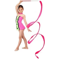 2m4m ribbons dance ribbon rhythmic colorful art gymnastics twirling stick ballet training rod rainbow streamer l3x7