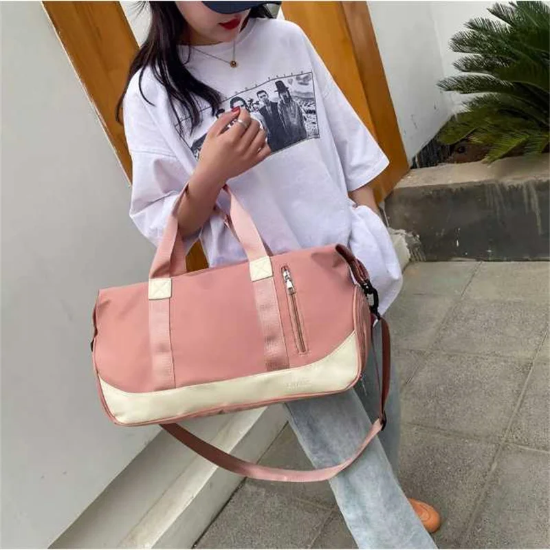 Multi-Pockets Women Men Fitness Yoga Sports Bag Waterproof Oxford Cloth Shoulder Bag Girl Travel Bag Large Capacity Luggage Bag