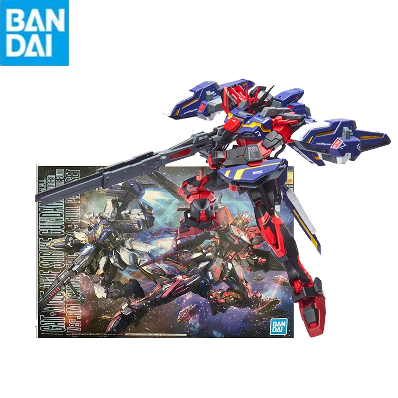 

Bandai Gunpla Mg 1/100 Aile Strike Ver Rm China Red Color Full Pack Set Gundam Assembly Model Collectible Robot Kits Kids Gift