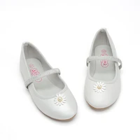 girls pearls sweet shoes 2022 spring autumn fashion childrens princess flats shoes kids round toe flower moccasin shoes