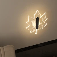 creative maple leaf led wall lamp living room decoration bedroom bedside aisle ceiling lamp home interior modern wall lamp