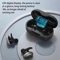 bluetooth compatible earphones touch control wireless headphones with digital display stereo sound headsets
