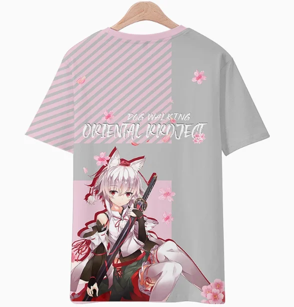 Футболка с коротким рукавом из Аниме Touhou Project Inubashiri Momizi летний костюм для косплея