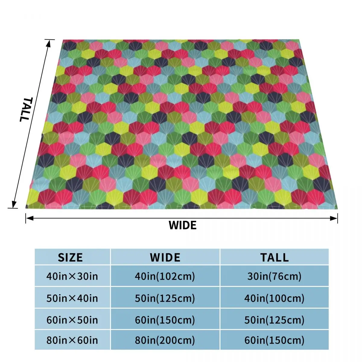Красочное ультрамягкое одеяло из микрофлиса с геометрическим рисунком Hexie Honeycomb