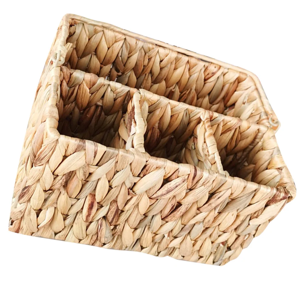 

Compartments Silverware Holder Forks Spoons Storage Basket Handmade Storage Organizer