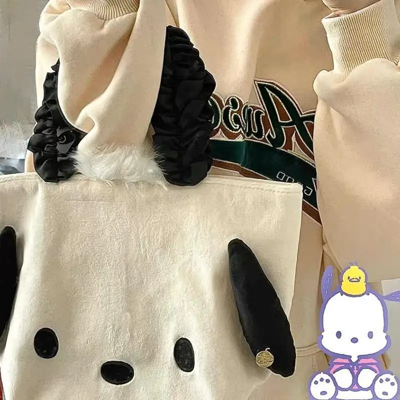 

Новая мультяшная плюшевая сумка Sanrio Pachacco, прекрасная и вместительная сумка для хранения косметических книг, портативная упаковка, рождеств...