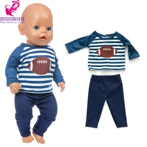 Imported 17 Inch Baby Doll Boy Clothes Sport Shirt Pants for 18 Inch American Generation Girl Doll Clothes La
