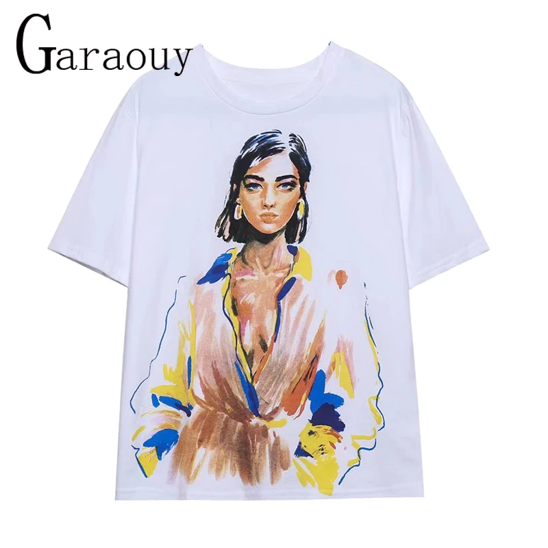 

Garaouy 2022 New Summer T-Shirts Women Cartoon Fashion Clothing Clothes Graphic TShirt Top Lady Print Female Tee T-Shirt Mujer