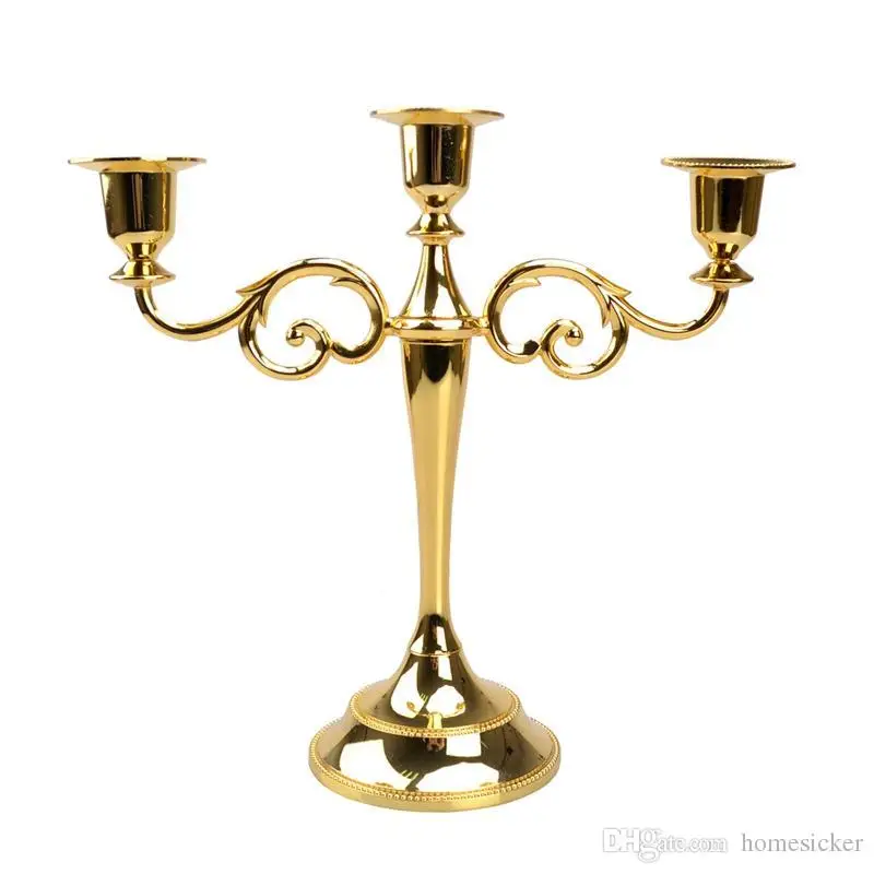 

Hot Sale Silver Gold Metal Candle Holders 5-arms/3-arms Candle Stand Wedding Decoration Candelabra Centerpiece Candlestick