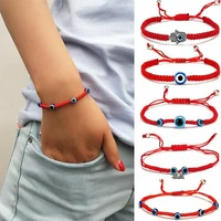 handmade lucky evil eye bracelets for women braided rope lucky jewelry red string bracelet friendship jewelry adjustable size