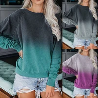 women tie dye printed gradient pullover fashion ladies sweatshirt casual long sleeve plus size top for women t shirt streetwear