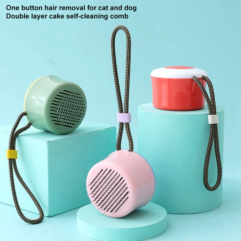 

Pet Cat Grooming Brush Hair Slicker Brush Massage-Self Cleaning Comb Clean And Hygienic Hair Remover Dog Deshedding Brush New