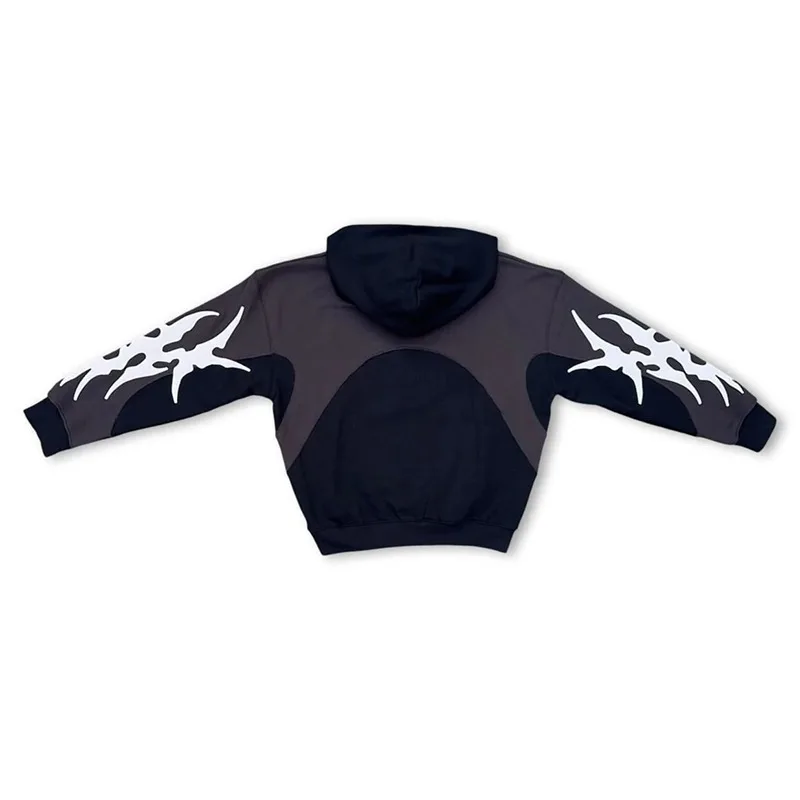 Y2K Толстовка Harajuku с вышивкой в стиле гот винтажная толстовка большого размера