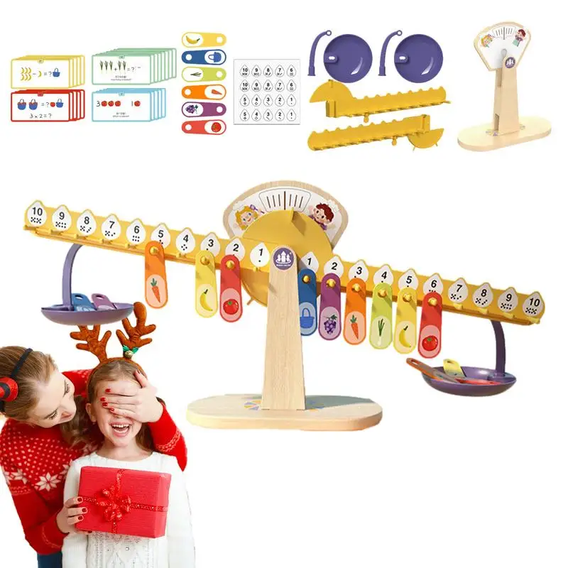 

Balance Scale Toys 61pcs Educational Balance Game Funny Developmental Toys Smooth Hand Eye Coordination Toys For Classroom