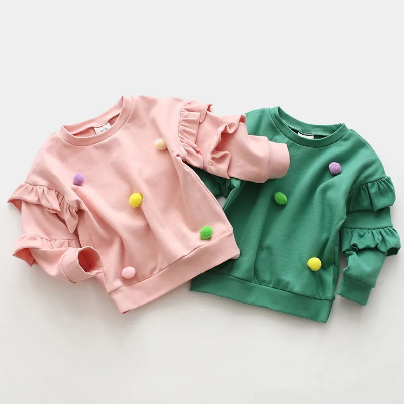 2022 Spring Autumn 2 5 6 7 8 9 10 Years Children'S Birthday Gift Flare Trumpet Sleeve Decoration Coat Kids Baby Girl Sweatshirt