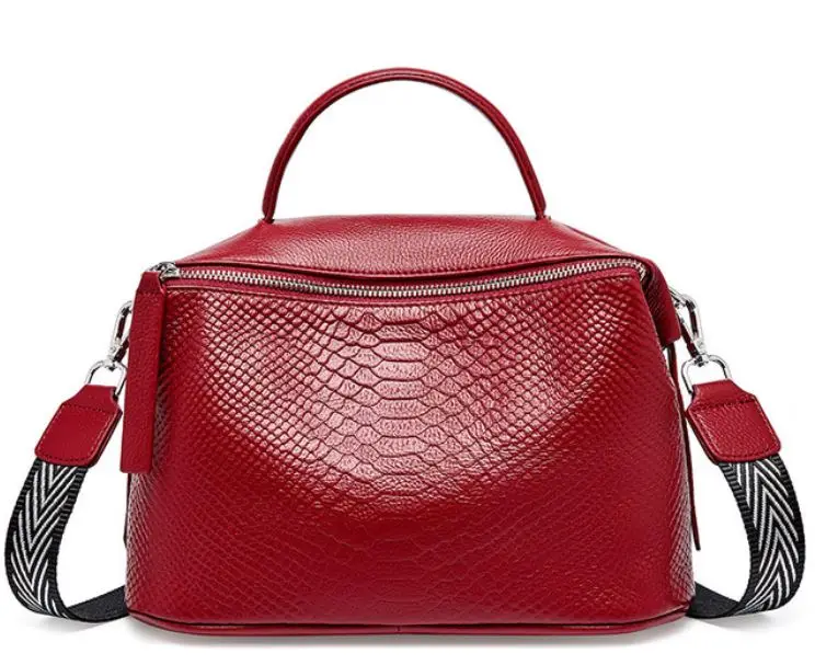 

2020 INS new fashion Genuine Cow Leather Women Boston bags Fashion Handbag Satchel Female Shoulder Bag Large Capacity Tote Bag